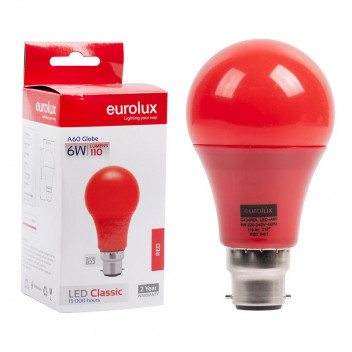 EUROLUX LED BULB A60 B22 7WATT RED