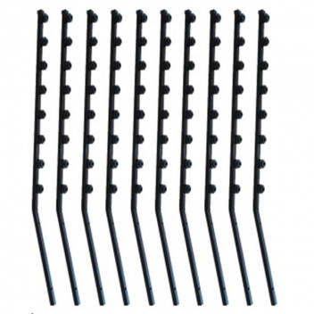 NTEK BLACK ANGLE SQUARE TUBE 8 LINE ELECTRIC FENCE BRACKET 10 PER PACK