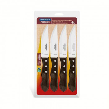 TRAMONTINA STEAK KNIFE SET JUMBO 4PC POLY BROWN