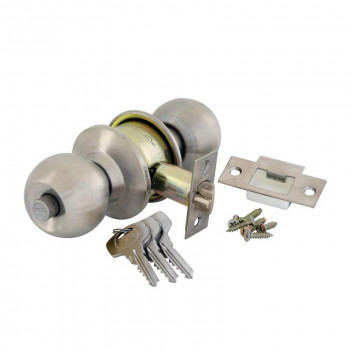 KNOBSET ROUND CYLINDRICAL SATIN SILVER