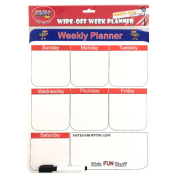 WEEK PLANNER CRAFT WIPE OFF INCL MARKER WITH ERASER