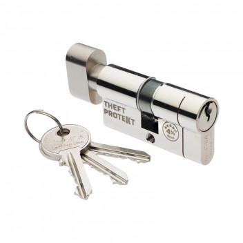 CYLINDER KNOB 60MM DOUBLE NICKEL 0805007NBLST THEFT PROTEKT LOCKING LI