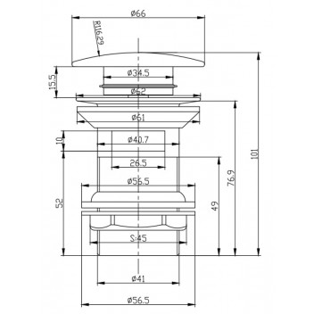 SATIN NICKEL POP UP BRASS WASTE BASIN 32MM