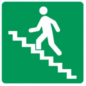 STAIRS UP LEFT SIGN 190X190MM