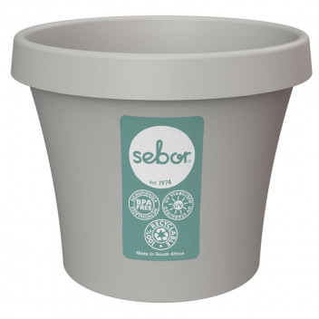 SEBOR LIGHT GREY PLASTIC POT 10CM