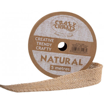 NATURAL CRAFT RIBBON JUTE 25MMX5M