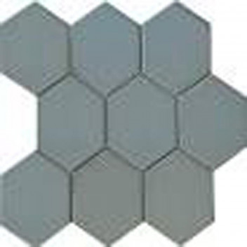 LARGE HEXAGONAL TEAL GLOSS MOSAIC 295X256MM