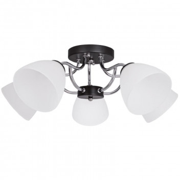 BRIGHTSTAR BLACK METAL POLISHED CHROME CHANDELIER