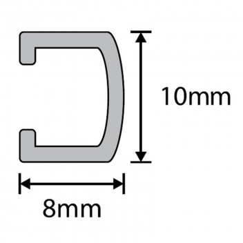 ALUMINIUM PENCIL LISTELLO FINISH TRIM DECOR  10MM X 2.5M