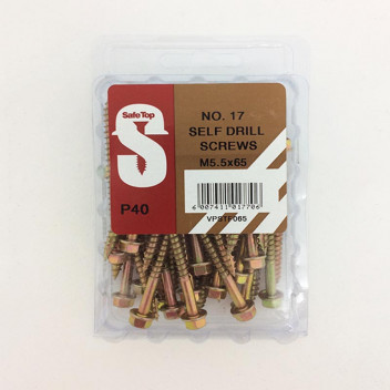 SAFETOP SELF DRILL ROOF SCREW 5.5X65MM 40PER PACK