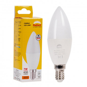 RADIANT LED BULB CANDLE E14 7W 3000K