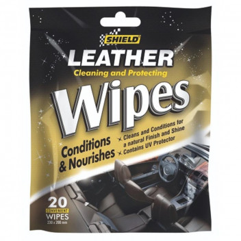 SHIELD UPHOLSTREY LEATHER WIPES 20PC