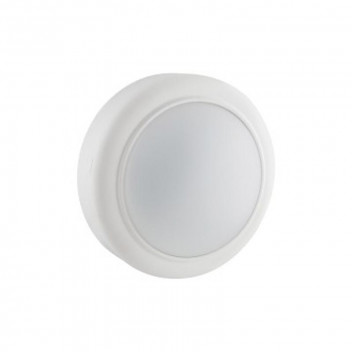 EUROLUX SMALL ROUND COOL WHITE WHITE PLASTIC LED BULKHEAD 230V 8W