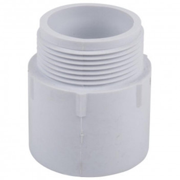 WHITE PVC MALE ADAPTOR 50MMX1.1/2INCH SABS