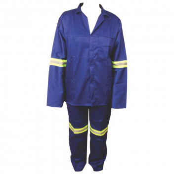 MAT-SAFE OVERALL CONTI SUIT WITH REFLECTIVE TAPE ROYAL BLUE 2PIECE SIZE 46