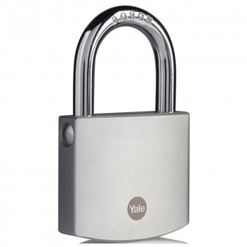 YALE BRASS SATIN CHROME PADLOCK 60MM