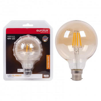 EUROLUX LED FILAMENT MINI BULB B22 4W AMBER