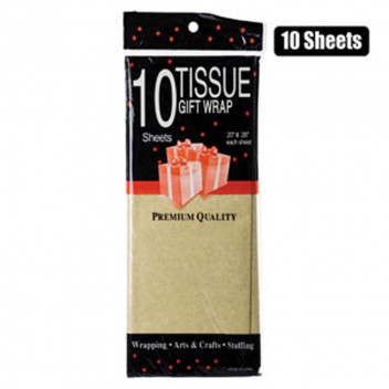 GOLD TISSUE PAPER 10X SHEETS 50X66CM