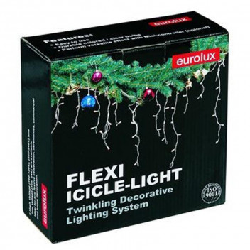 EUROLUX CONNECTABLE CLEAR LED ICICLE 90 STRING LIGHT 2.5M 7SETS