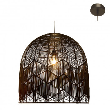 EUROLUX TOULON RATTEN BLACK LIGHT PENDANT