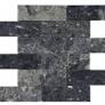 BLACK LEOPARD MARBLE SUBWAY MOSAIC 300X300MM