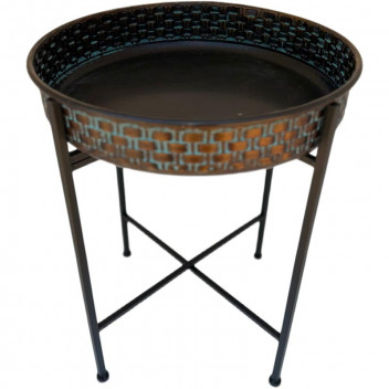 METAL ROUND SMALL TABLE TRAY 41X52CM