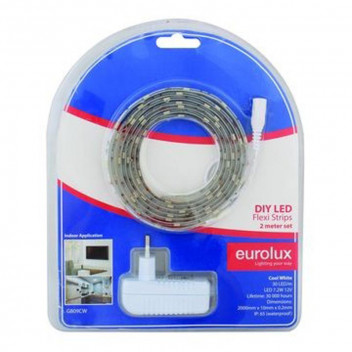 EUROLUX COOL WHITE LED STRIP DIY KIT 2M 7.2W/M IP65