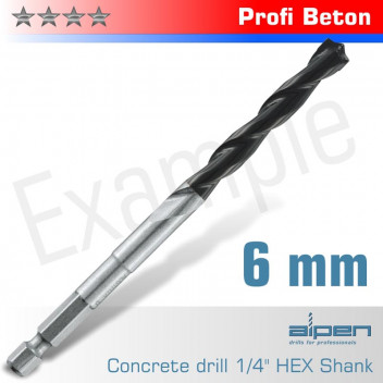 ALPEN CONCRETE PROFI BETON DRILL BIT 6MM HEX SHANK