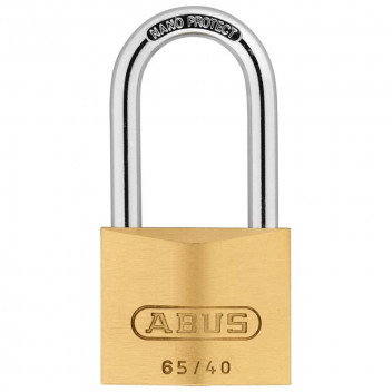 ABUS BRASS LONG SHACKLE BLISTER PADLOCK 65 40MM