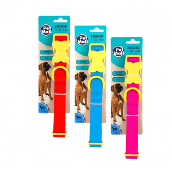 PETMALL DOG COLLAR PVC 2.5X40-60CM LARGE