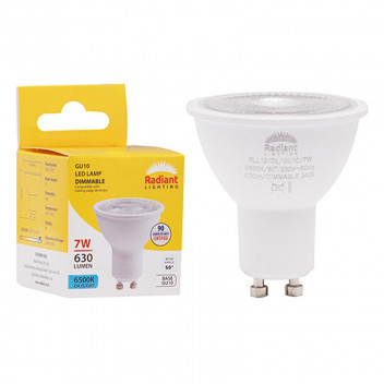 RADIANT LED BULB GU10 7W DIMM 6500K