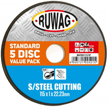 RUWAG ABRASIVE CUTTING DISC STAINLESS STEEL 5 PACK