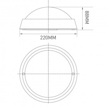 BLACK COOL WHITE 18WATT OUTDOOR LED CEILING AND WALL LIGHT