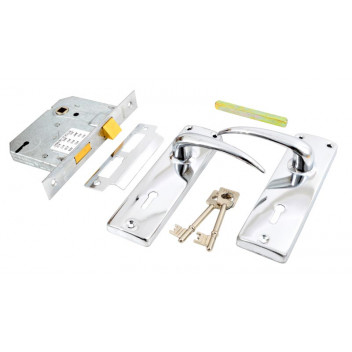 JAGUAR 3 LEVER SABS CHROME LOCKSET