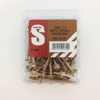 SAFETOP TIMBER SELF DRILL ROOF SCREW 5.5X50MM 40PER PACK
