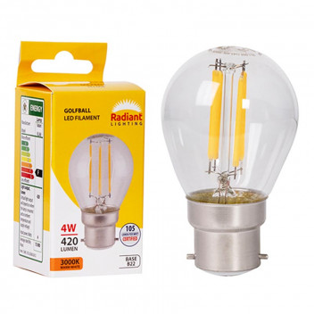 RADIANT LED FILAMENT BULB B22 4W 3000K
