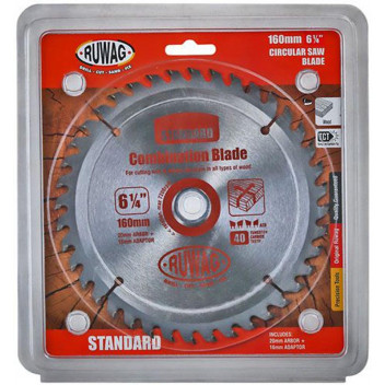 RUWAG STANDARD TCT CIRCULAR SAW BLADE FOR WOOD Z40 160MM
