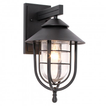 BRIGHTSTAR OUTDOOR WALL LIGHT LANTERN BLACK ALU WITH GLASS