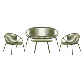 LISBON PLASTIC AND METAL SAGE LOUNGE SET