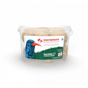 WORMS AND BUGS SUET BALLS BIRD FOOD 10X125G