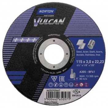 VULCAN CUTTING DISC STEEL 115X3X22.23MM