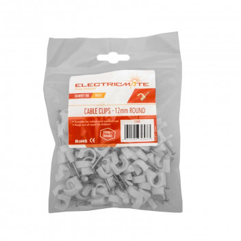ELECTRICMATE ROUND CABLE SADDLE 12MM 100PER PACK