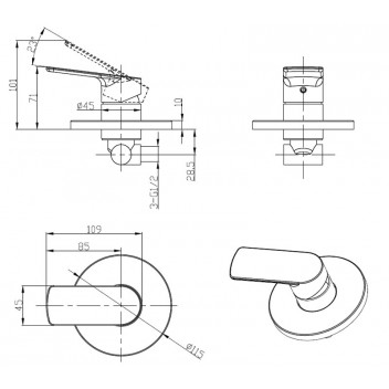 BIJIOU SATIN NICKEL SAVOLE CONCEALED DIVERTER SHOWER MIXER