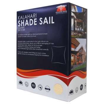 KALAHARI SHADE SQUARE SAND SAIL 5M X 5M