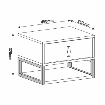 WALL MOUNTED PEARL GREY HIGH GLOSS NIGHTSTAND