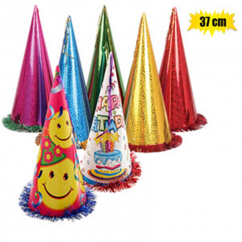 CONE HAT WITH TINSEL PARTY COSTUME