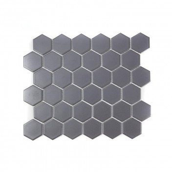 DARK GREY HEXAGON PORCELAIN MOSAIC 287X213MM
