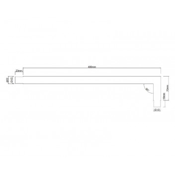 BREVIK SHOWER ARM ROUND BLACK 400MM