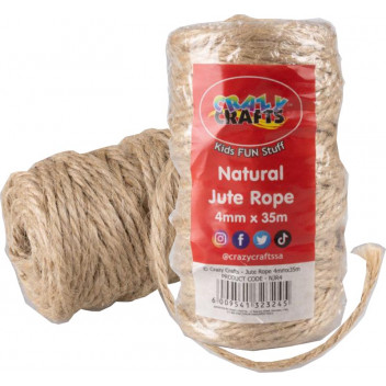 NATURAL CRAFT ROPE JUTE 4MMX50M