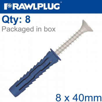 Universal Nylon Plug 8x40mm 8 Pack
